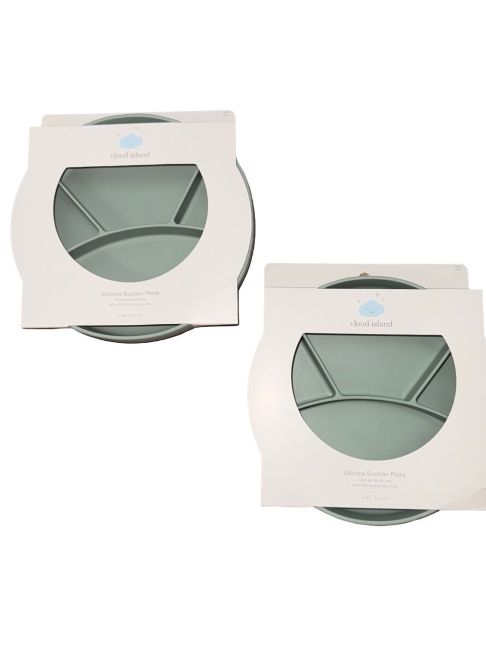 Cloud Island Sage Silicone Suction Divided Plate - 2 Pack
New with Tag